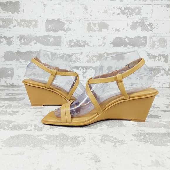 NEW Caslon Paola Tan Leather Wedge Heel Sandals I1039 - Picture 4 of 12